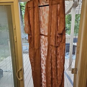 Time and Tru Terracotta Sheer Kimono
